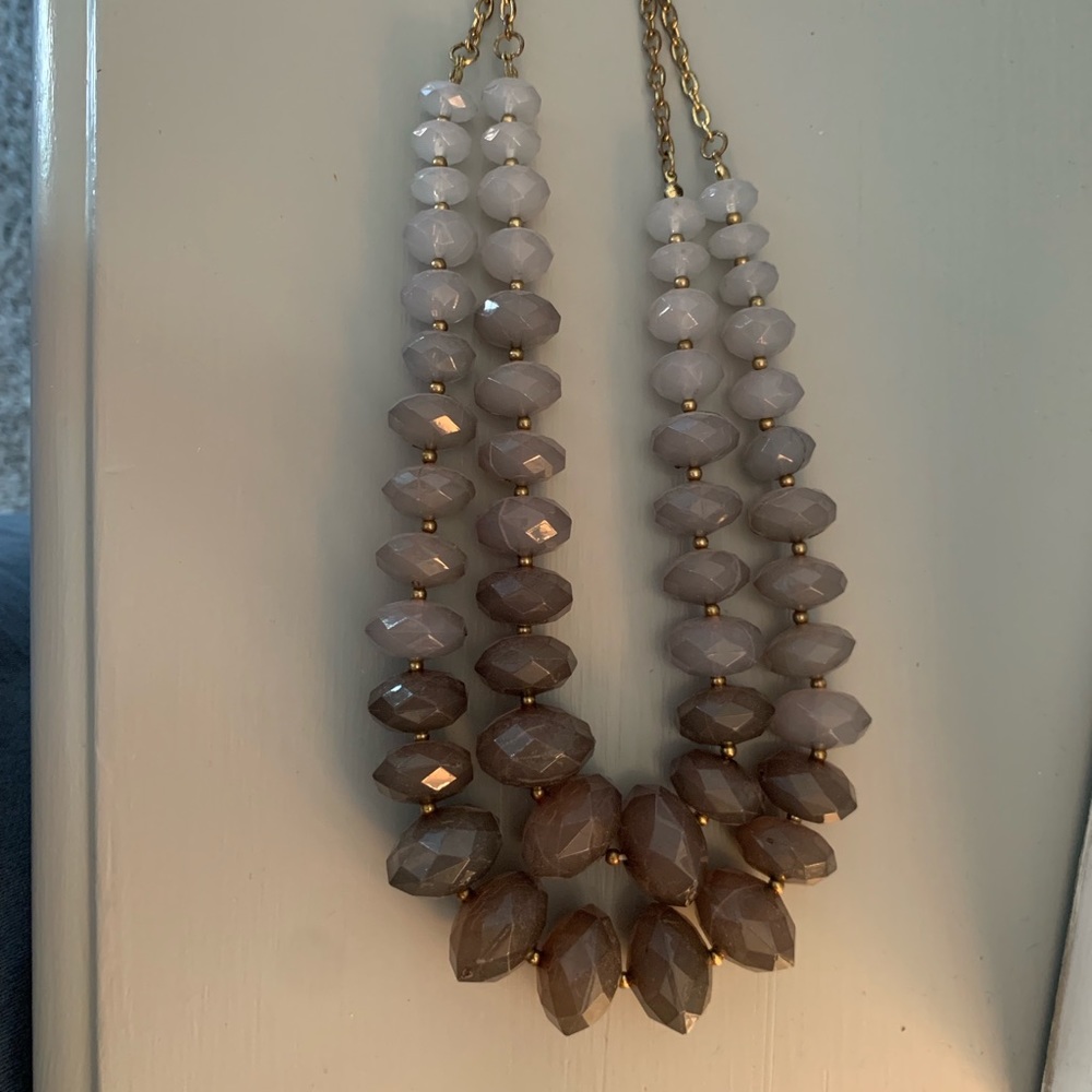 Anthropologie chunky grey ombré statement necklace